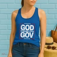 Antiwoke Antigovernment God Bigger Than Gov Women's Tank Top thumb 2