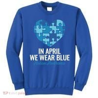 Autism Awareness Gift In April We Wear Blue Autism Gift Sweatshirt thumb 0