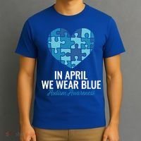 Autism Awareness Gift In April We Wear Blue Autism Gift T-Shirt thumb 3