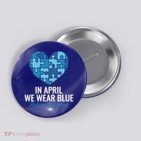 Autism Awareness Gift In April We Wear Blue Autism Gift Button thumb 0