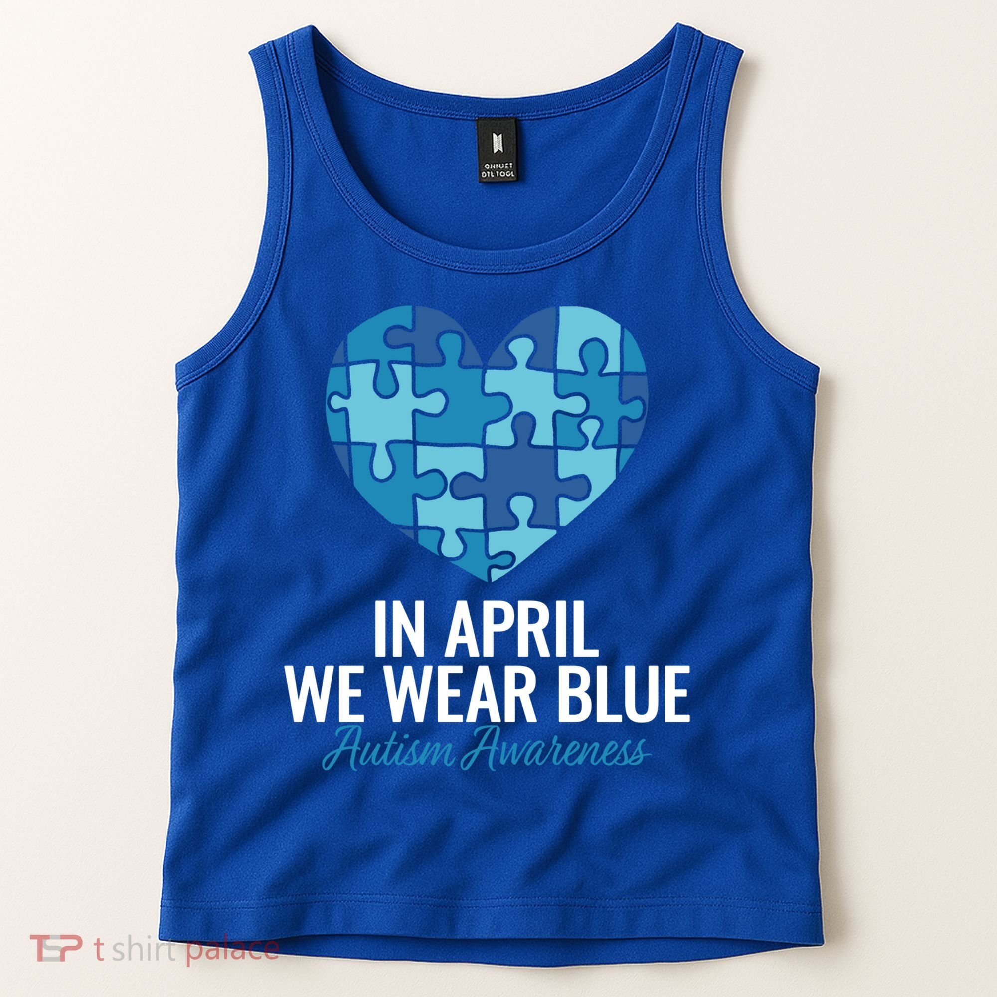 Autism Awareness Gift In April We Wear Blue Autism Gift Tank Top
