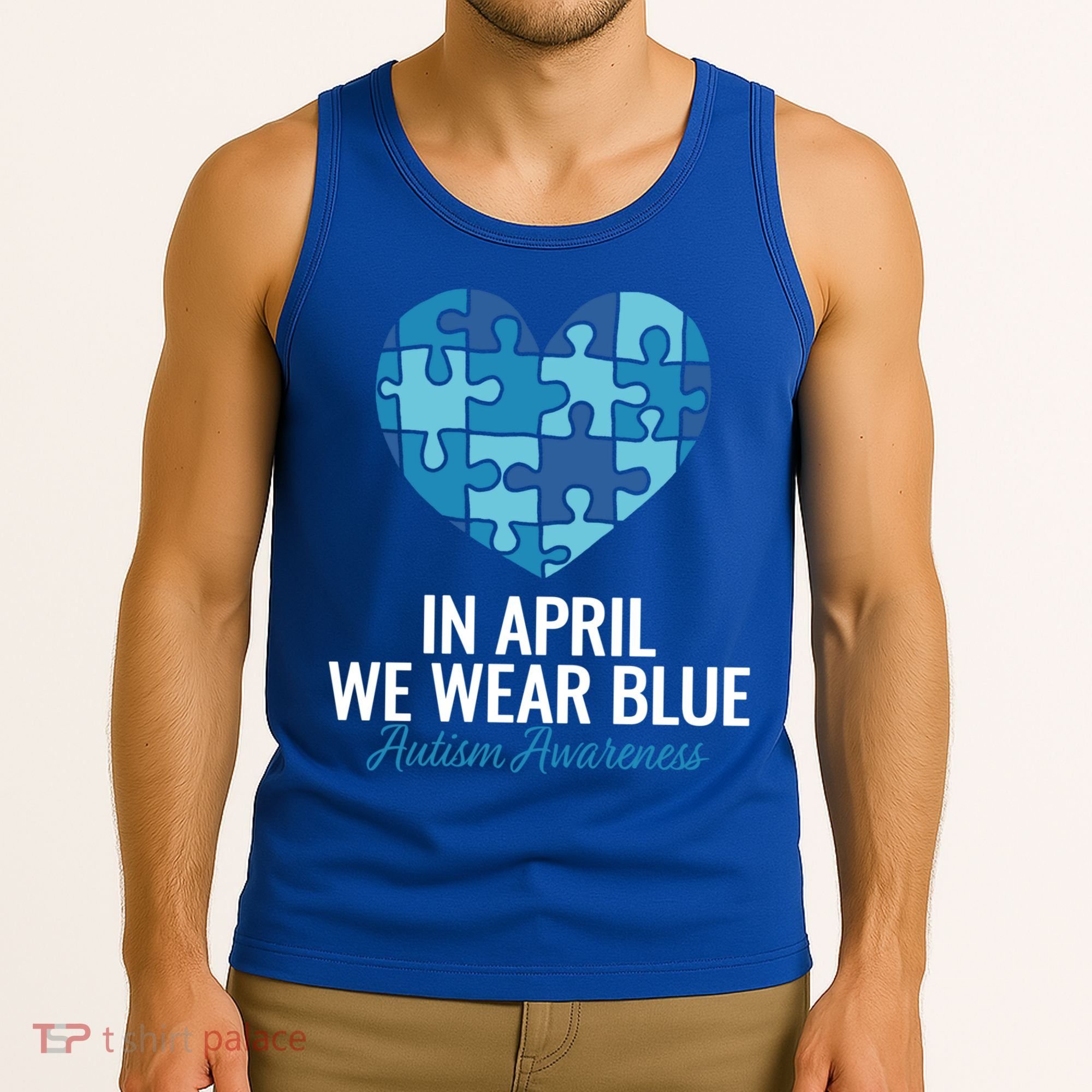 Autism Awareness Gift In April We Wear Blue Autism Gift Tank Top