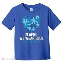 Autism Awareness Gift In April We Wear Blue Autism Gift Toddler T-Shirt thumb 0