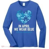 Autism Awareness Gift In April We Wear Blue Autism Gift Women's Long Sleeve Shirt thumb 0