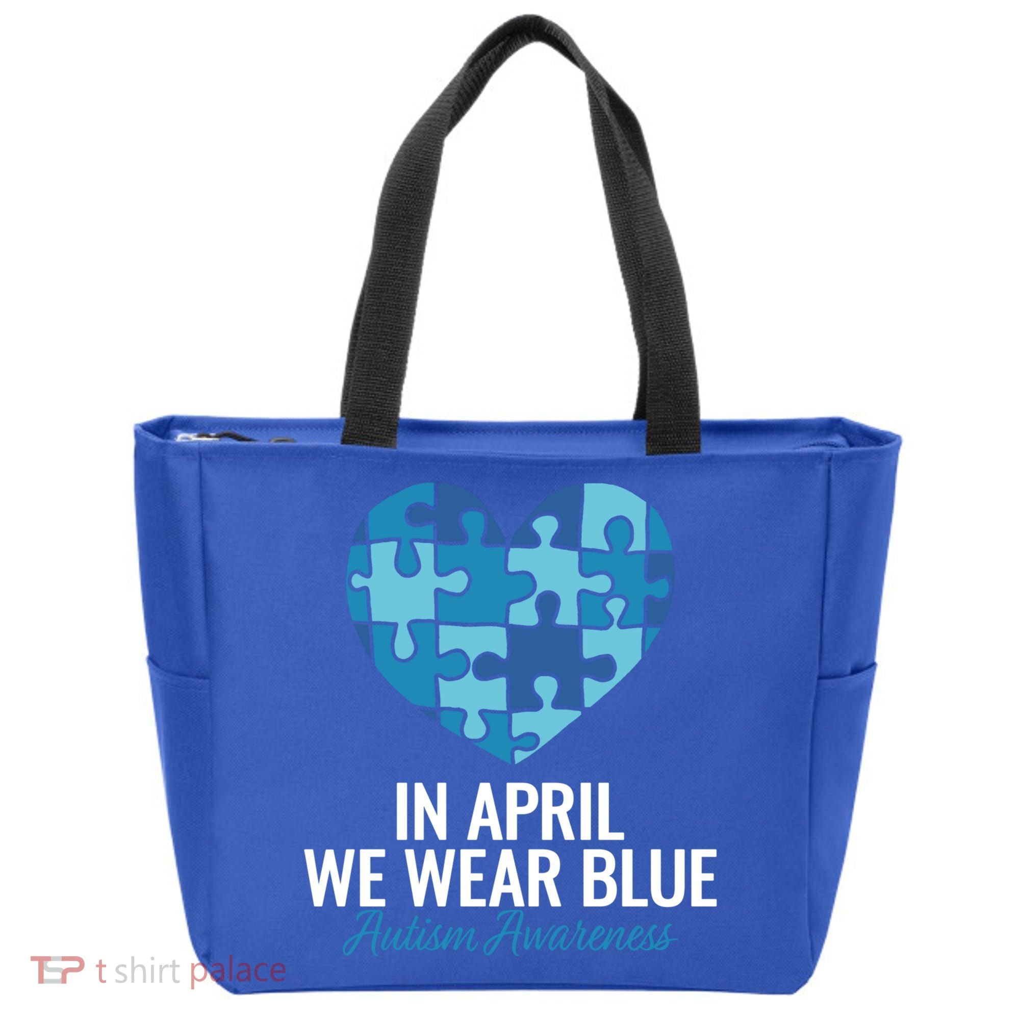 Autism Awareness Gift In April We Wear Blue Autism Gift Tote Bag