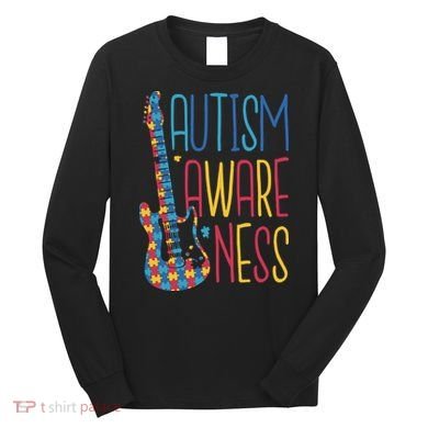 Autism Awareness Guitar Long Sleeve Shirt