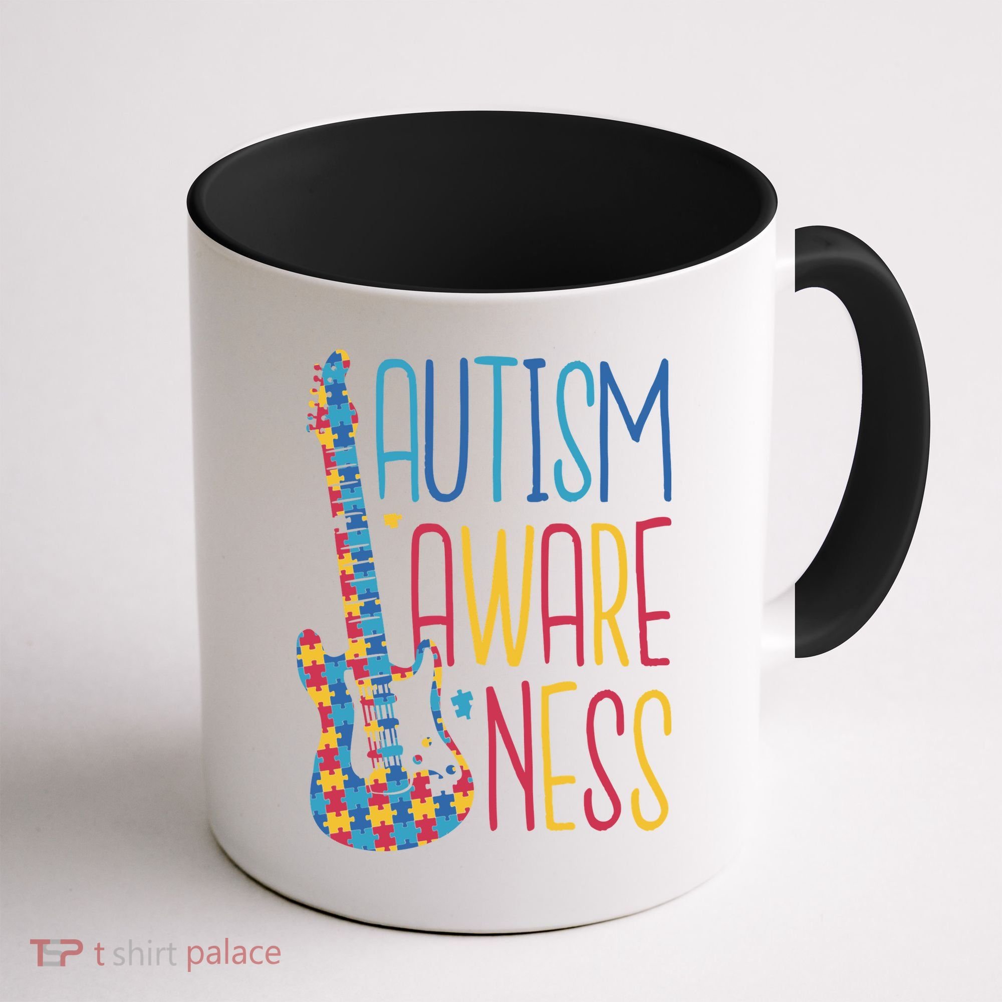 Autism Awareness Guitar Coffee Mug