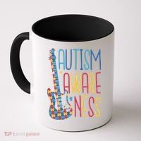 Autism Awareness Guitar Coffee Mug thumb 0