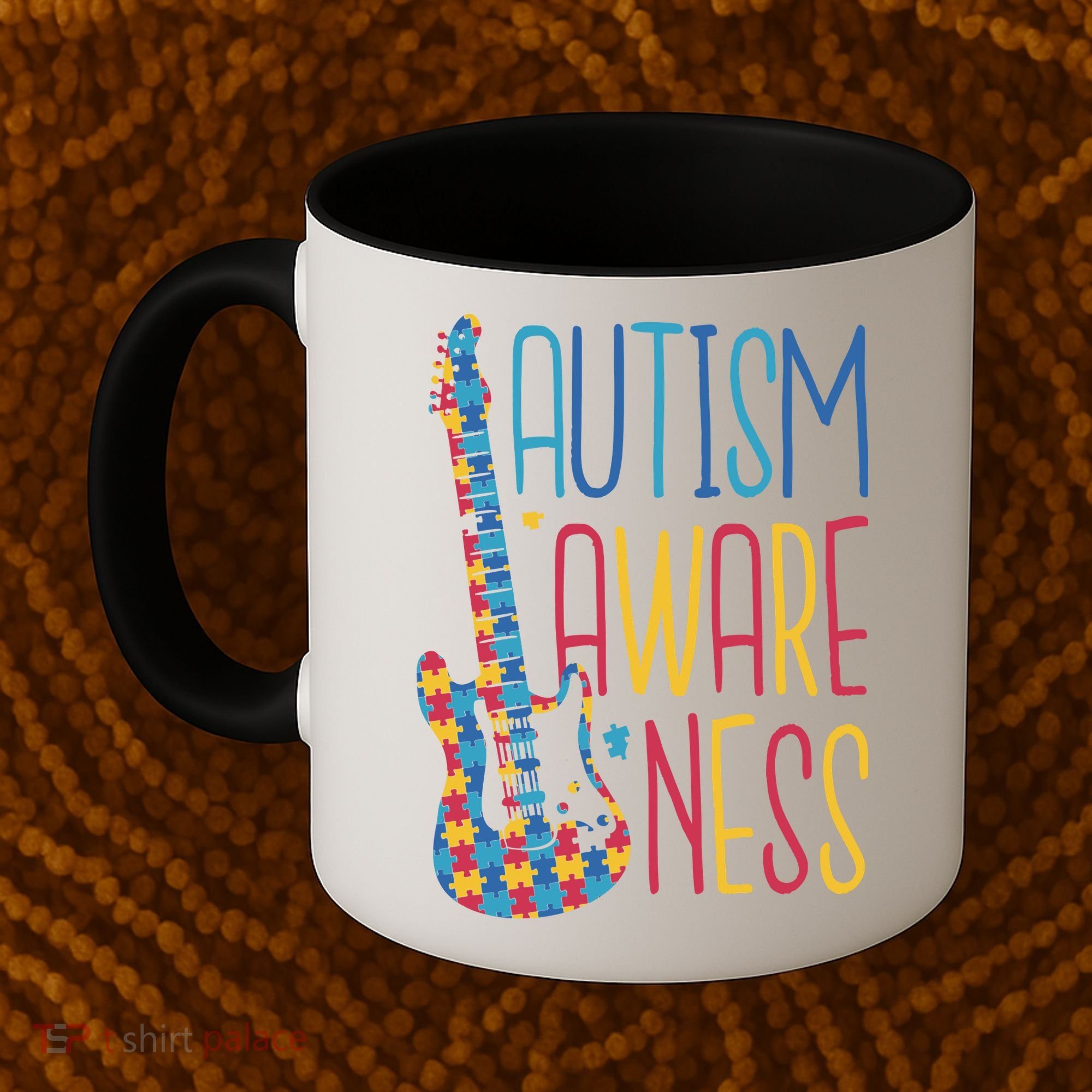Autism Awareness Guitar Coffee Mug