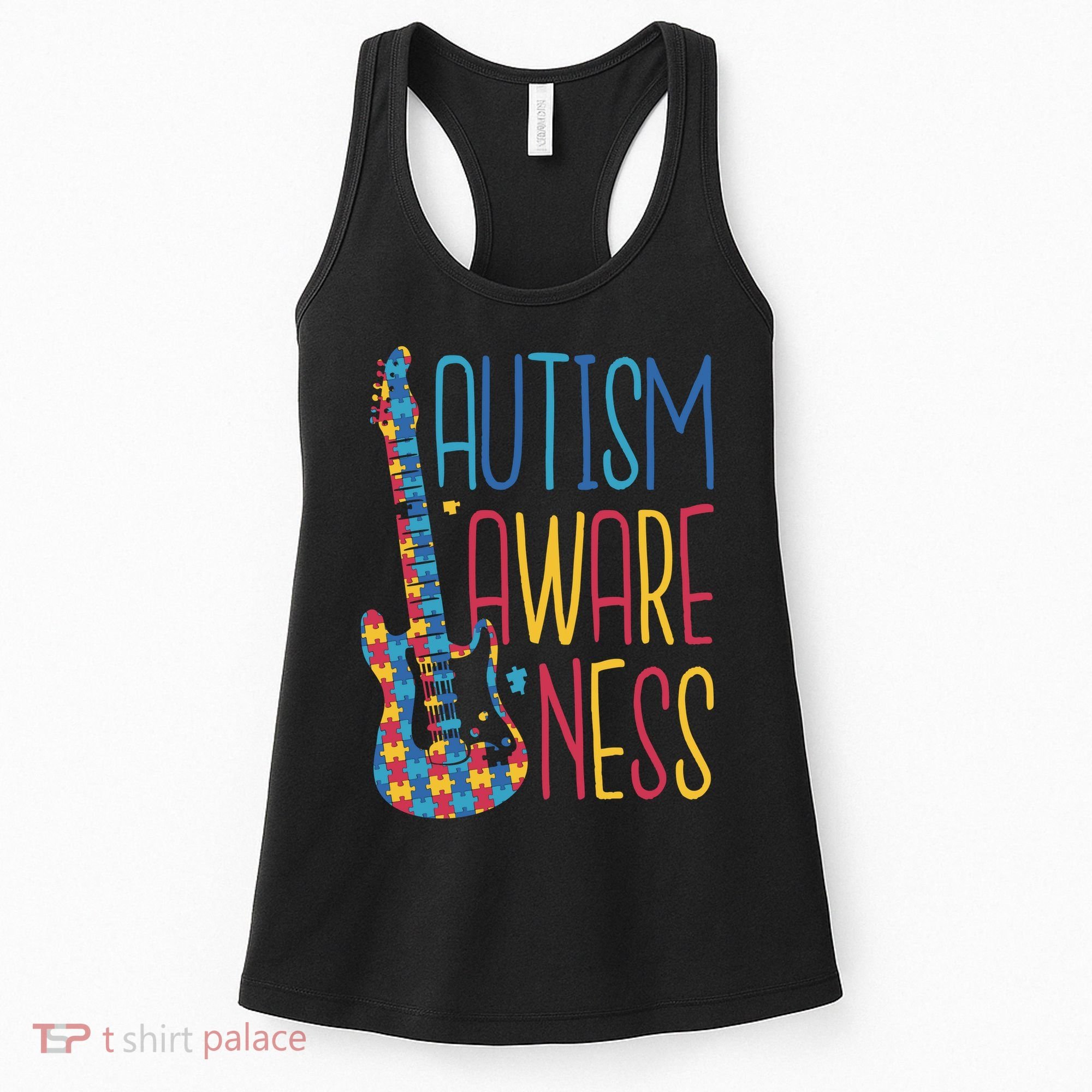 Autism Awareness Guitar Women's Tank Top
