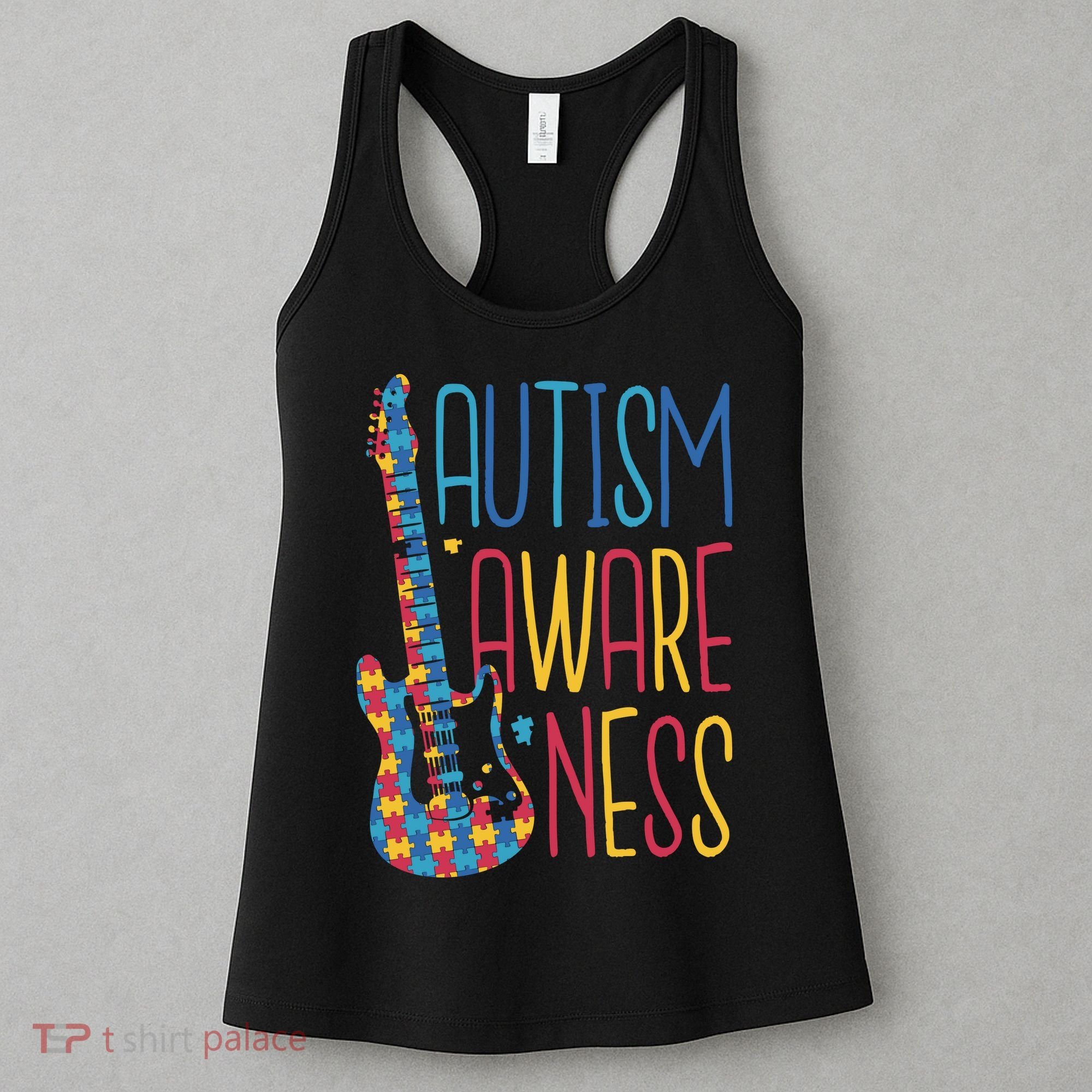 Autism Awareness Guitar Women's Tank Top