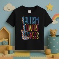 Autism Awareness Guitar Toddler T-Shirt thumb 3