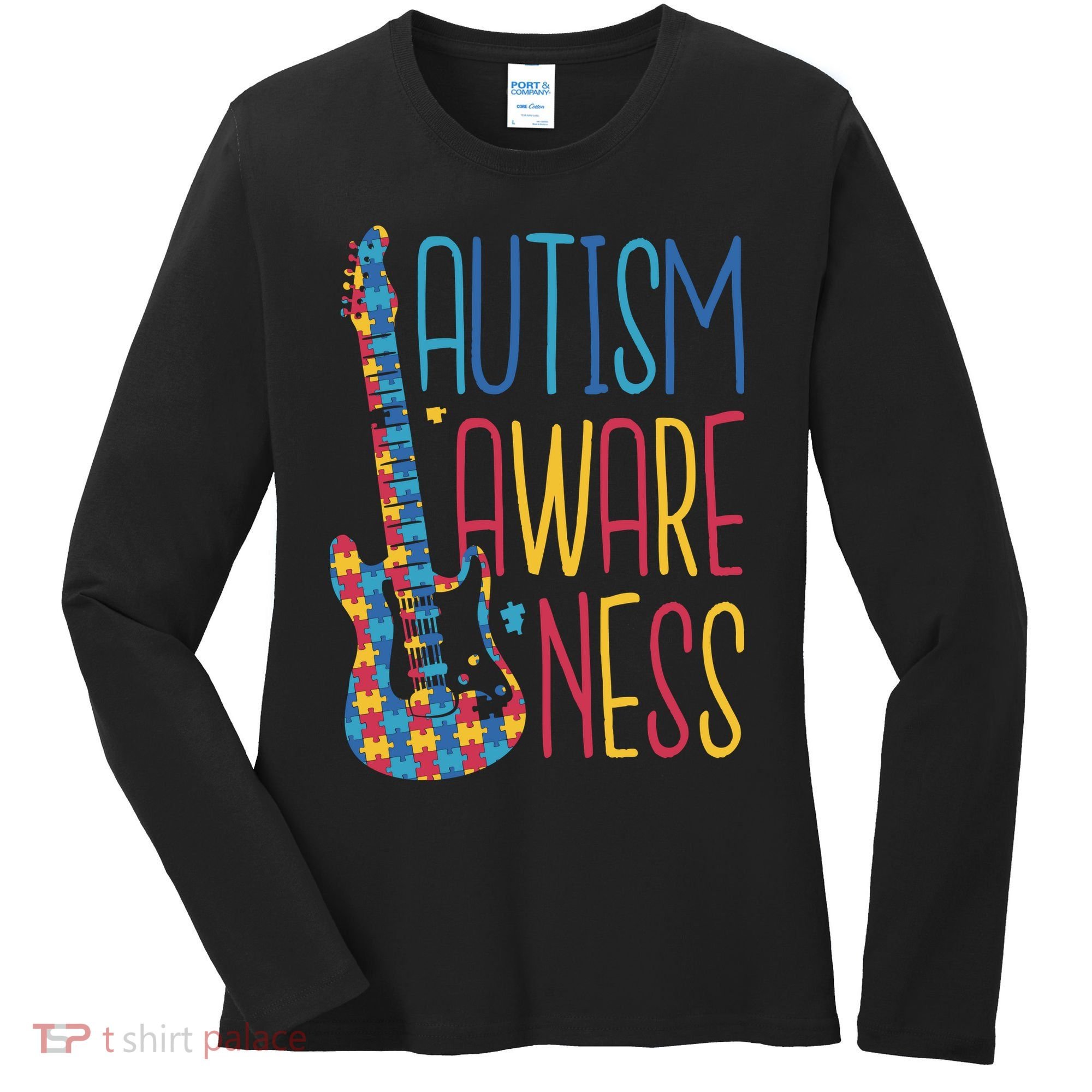 Autism Awareness Guitar Women's Long Sleeve Shirt