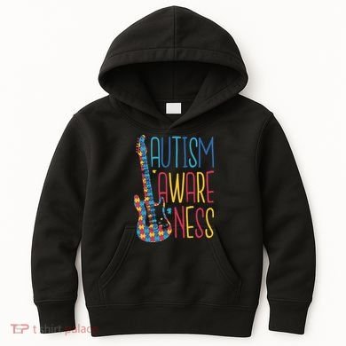 Autism Awareness Guitar Kids Hoodie