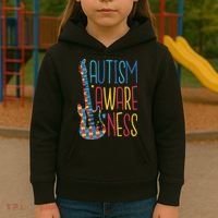 Autism Awareness Guitar Kids Hoodie thumb 3