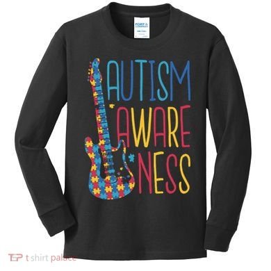 Autism Awareness Guitar Kids Long Sleeve Shirt