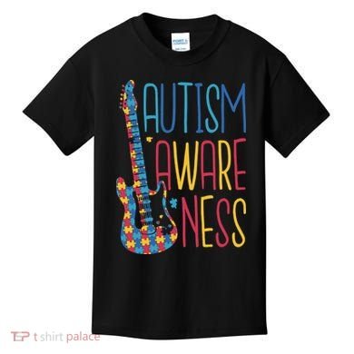 Autism Awareness Guitar Kids T-Shirt