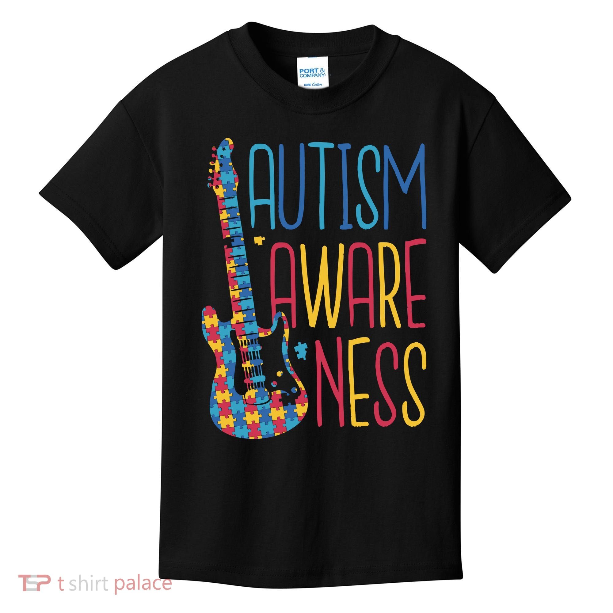 Autism Awareness Guitar Kids T-Shirt