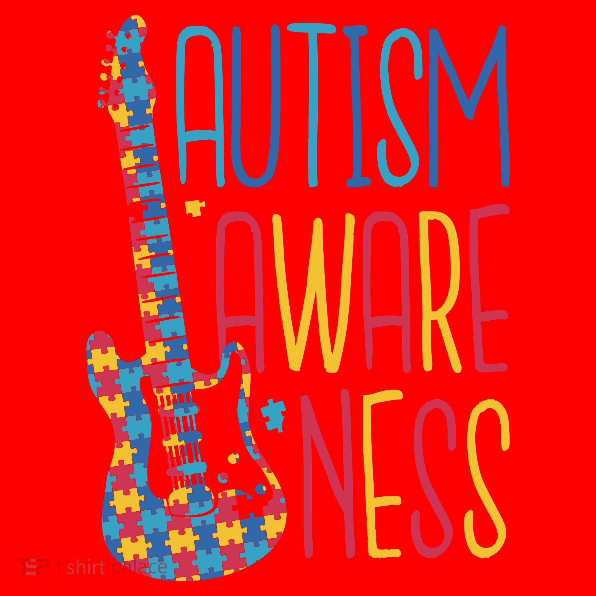 Autism Awareness Guitar Santa Hat
