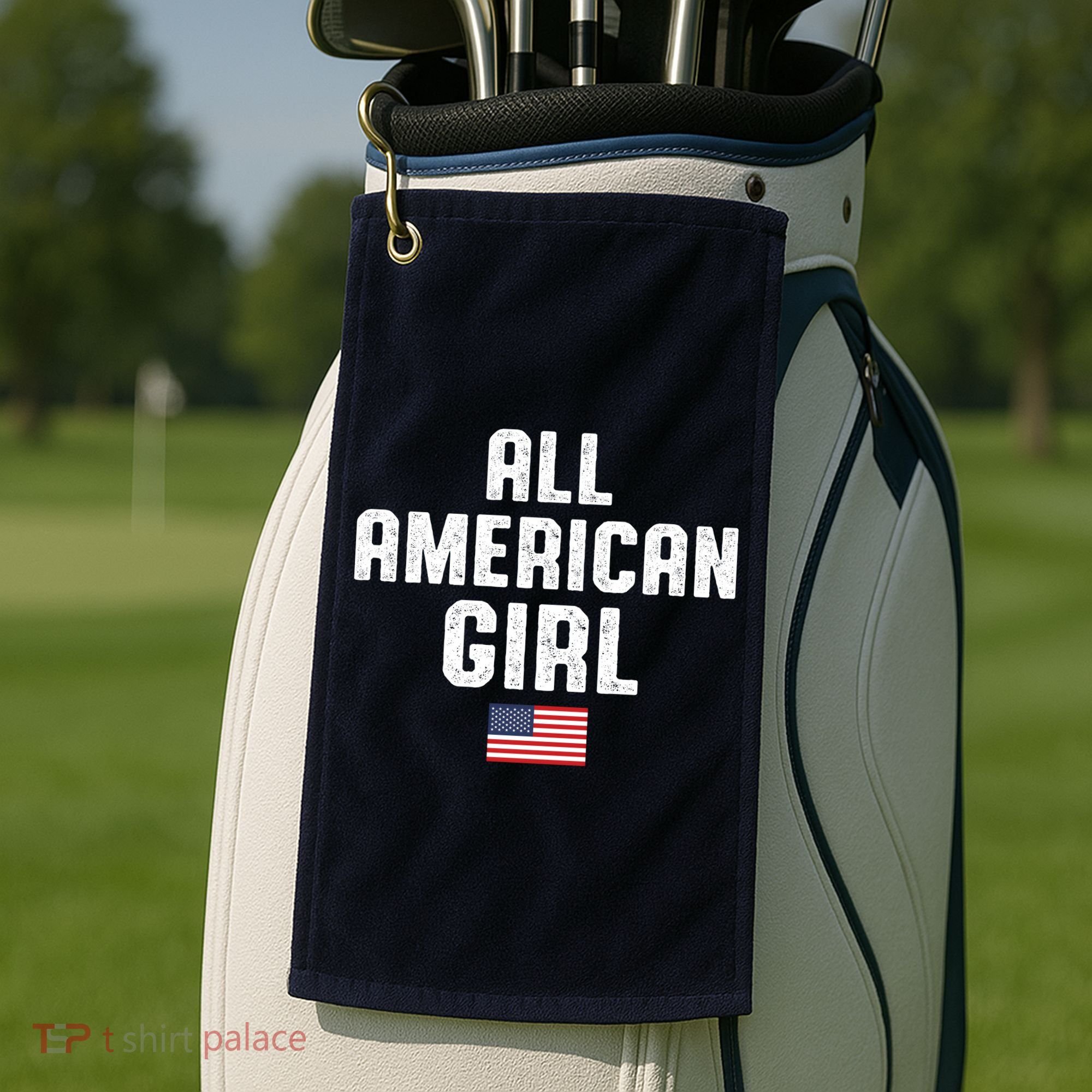 All American Girl USA Flag Golf Towel