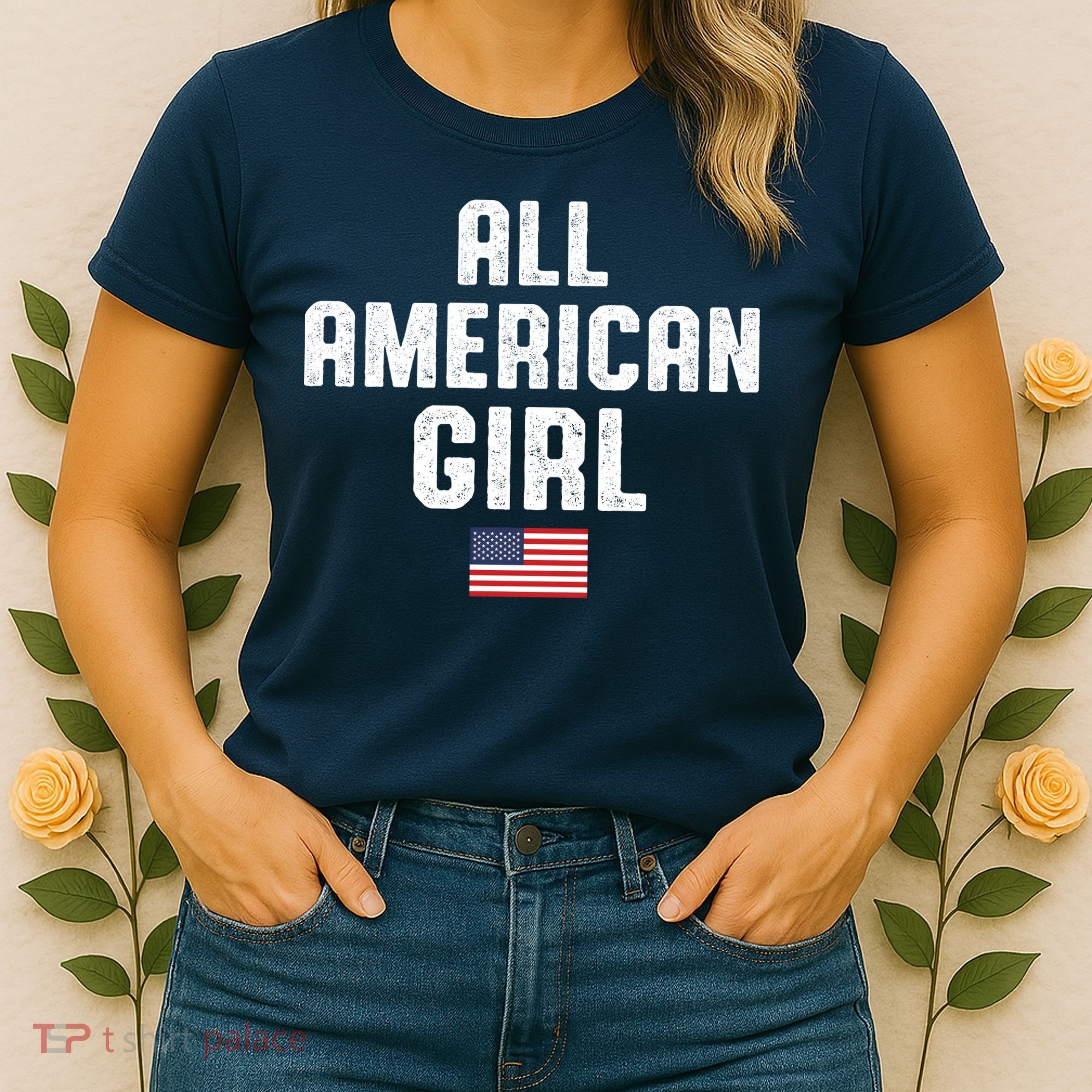 All American Girl USA Flag Women's T-Shirt