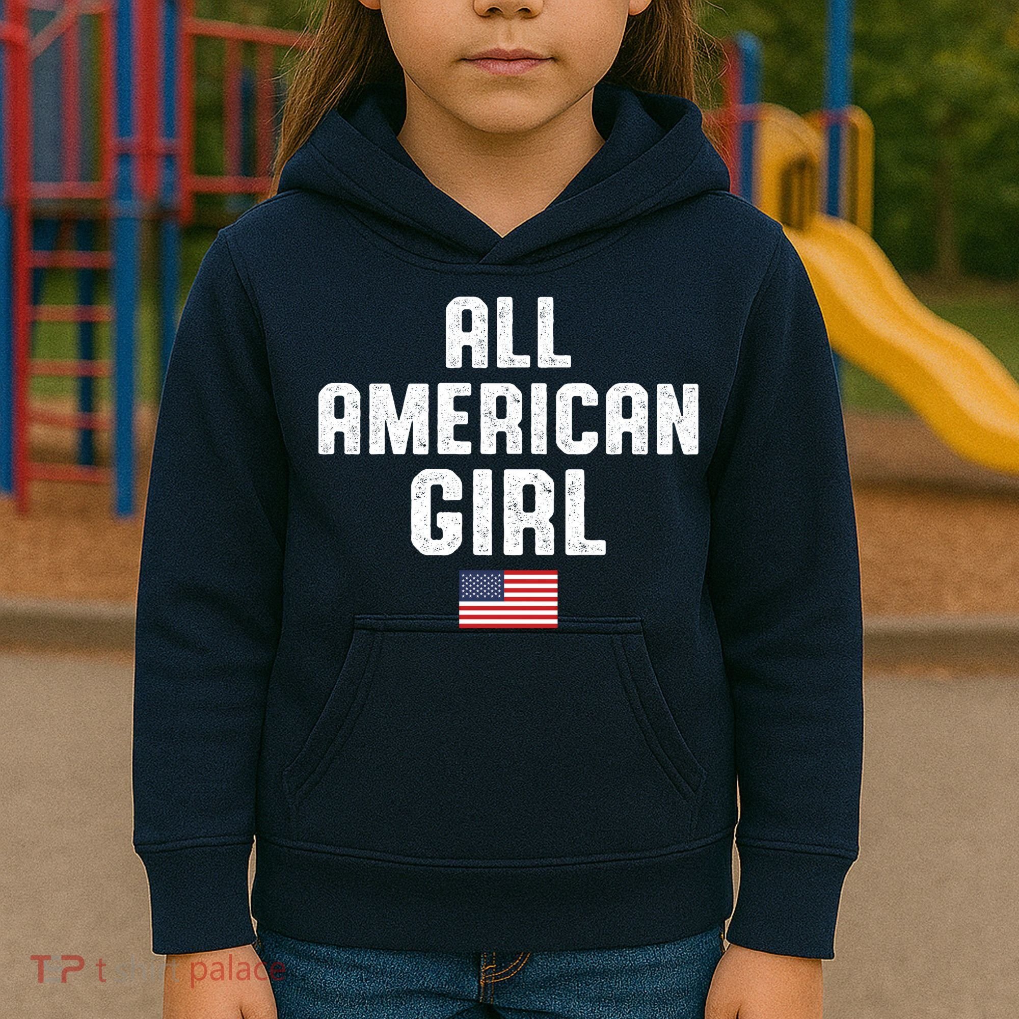 All American Girl USA Flag Kids Hoodie