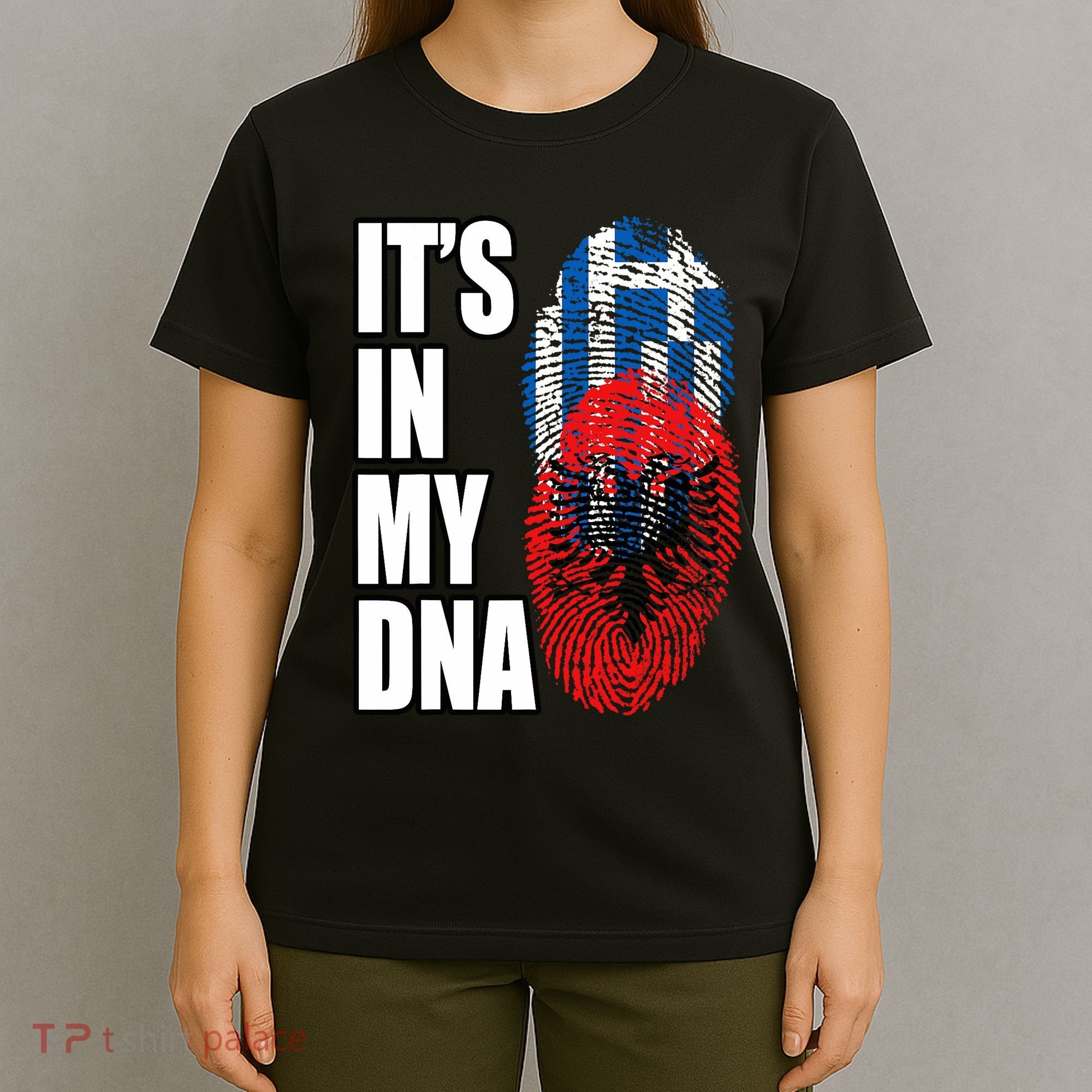 Albanian And Greek Mix Dna Flag Heritage T-Shirt