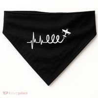 Aerobatic Airplane Heartbeat Ekg Funny Pilot Aviation Gift USA-Made Doggie Bandana thumb 0