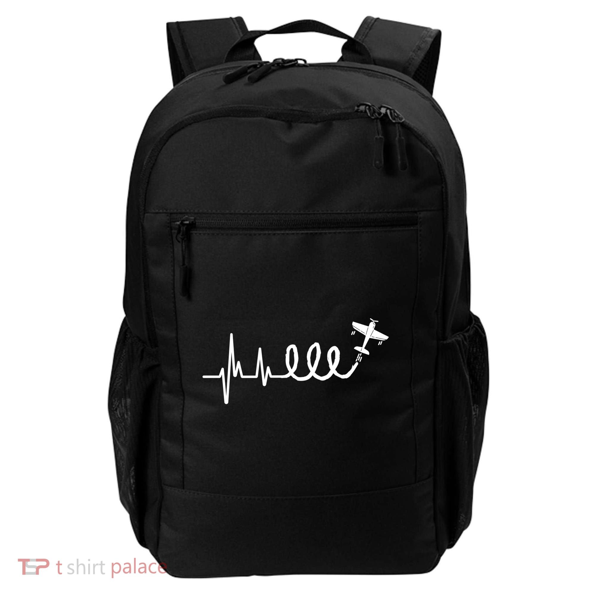 Aerobatic Airplane Heartbeat Ekg Funny Pilot Aviation Gift Backpack