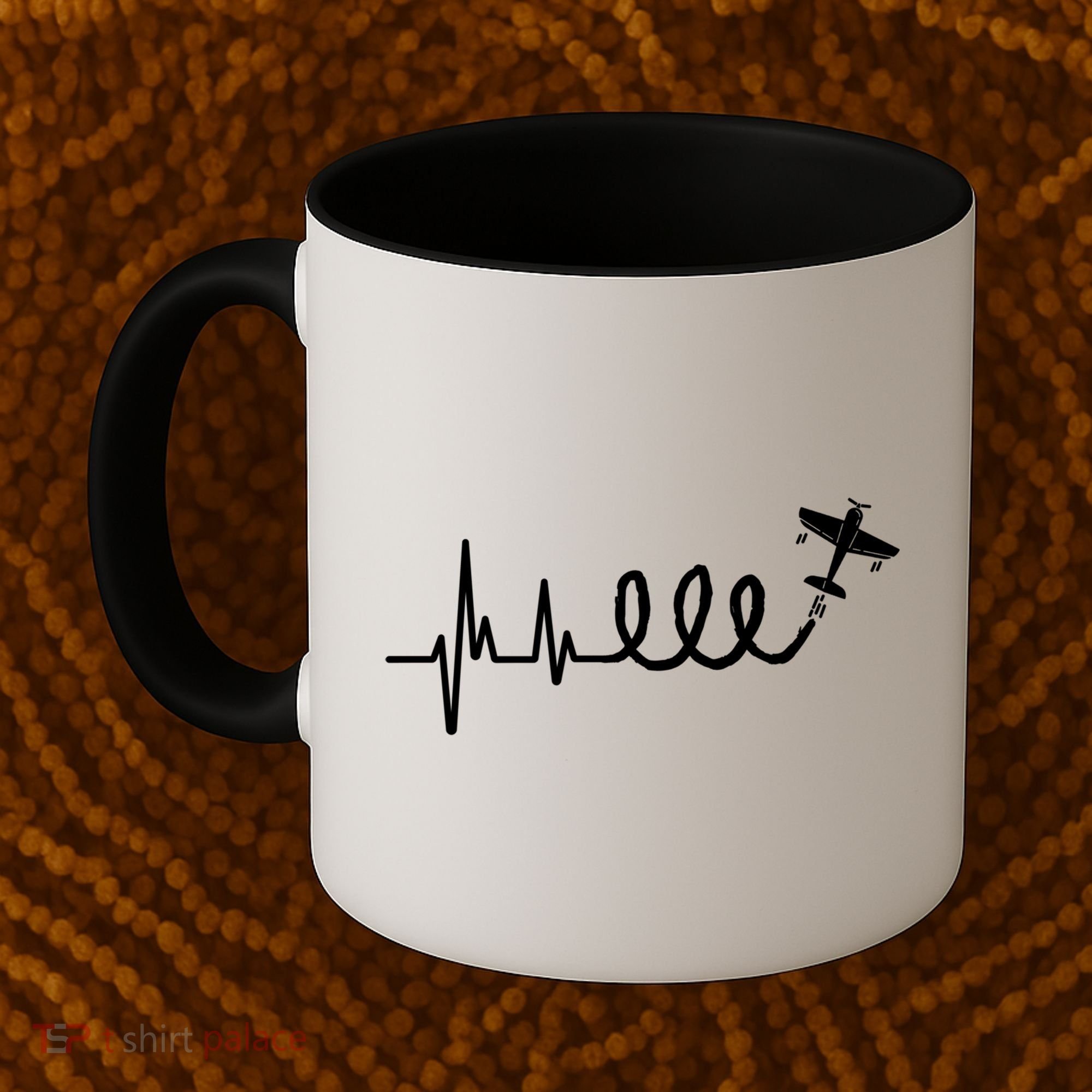 Aerobatic Airplane Heartbeat Ekg Funny Pilot Aviation Gift Coffee Mug