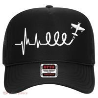 Aerobatic Airplane Heartbeat Ekg Funny Pilot Aviation Gift Hat thumb 0