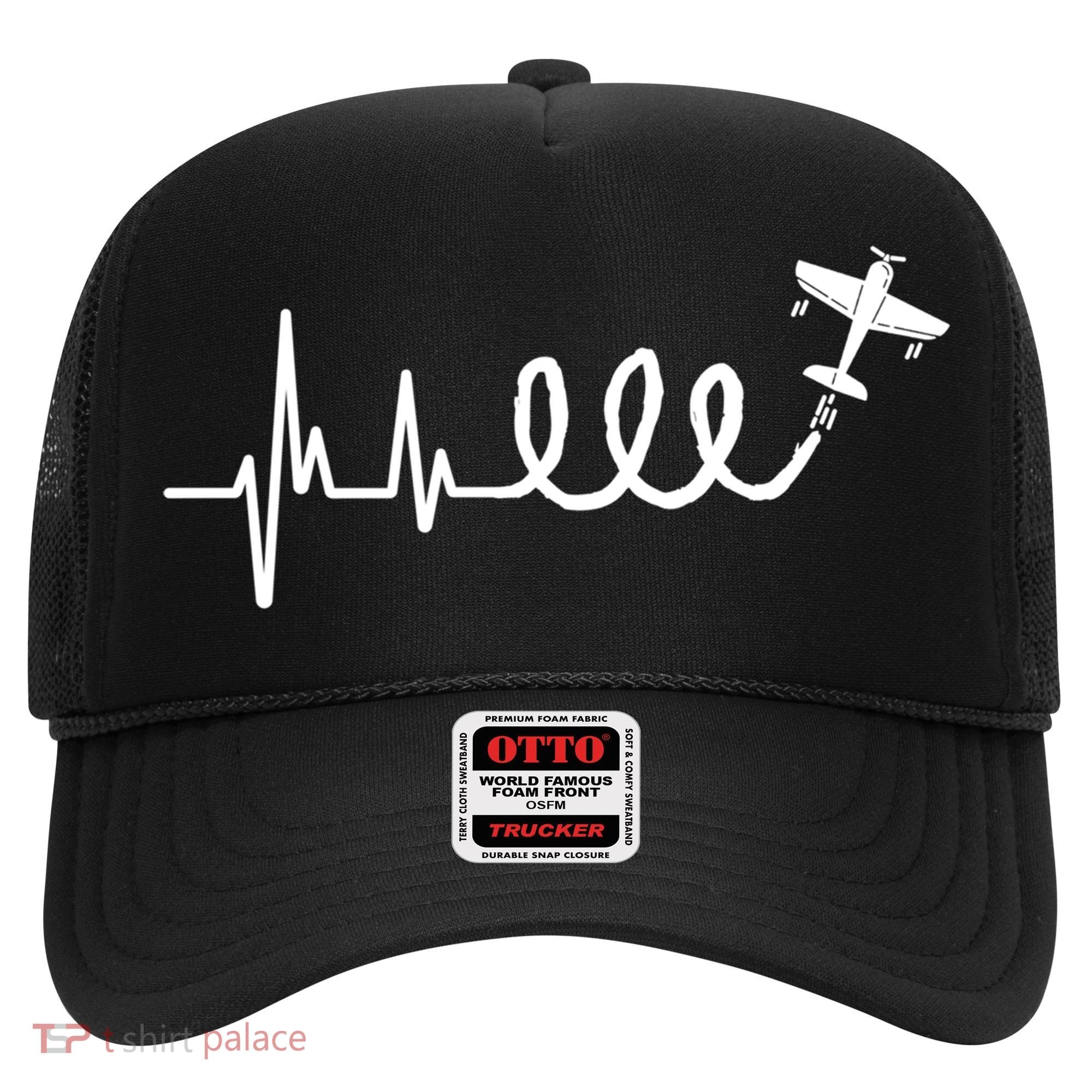Aerobatic Airplane Heartbeat Ekg Funny Pilot Aviation Gift Hat