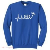 Aerobatic Airplane Heartbeat Ekg Funny Pilot Aviation Gift Sweatshirt thumb 0