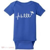 Aerobatic Airplane Heartbeat Ekg Funny Pilot Aviation Gift Baby Bodysuit thumb 0