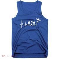 Aerobatic Airplane Heartbeat Ekg Funny Pilot Aviation Gift Tank Top thumb 0
