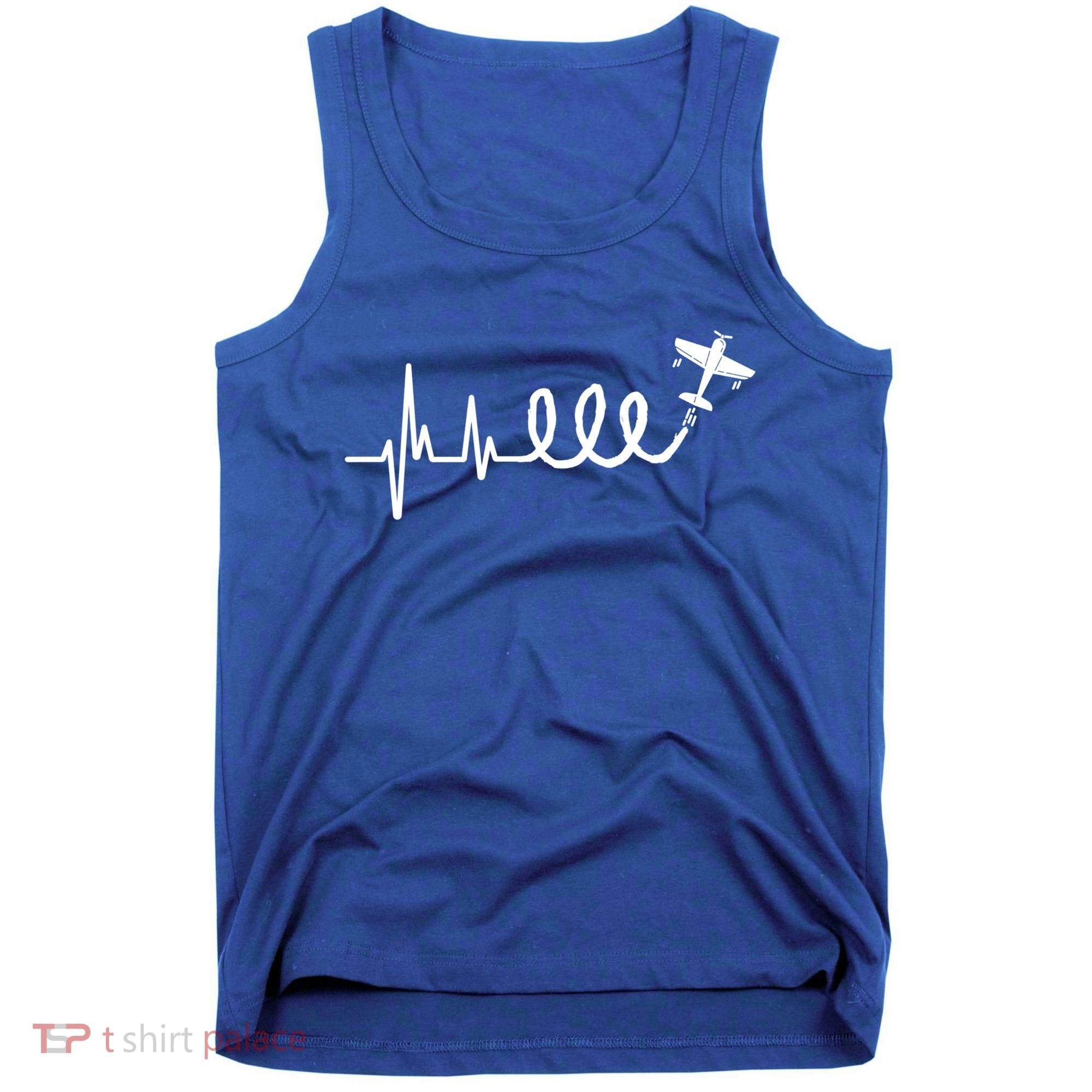 Aerobatic Airplane Heartbeat Ekg Funny Pilot Aviation Gift Tank Top
