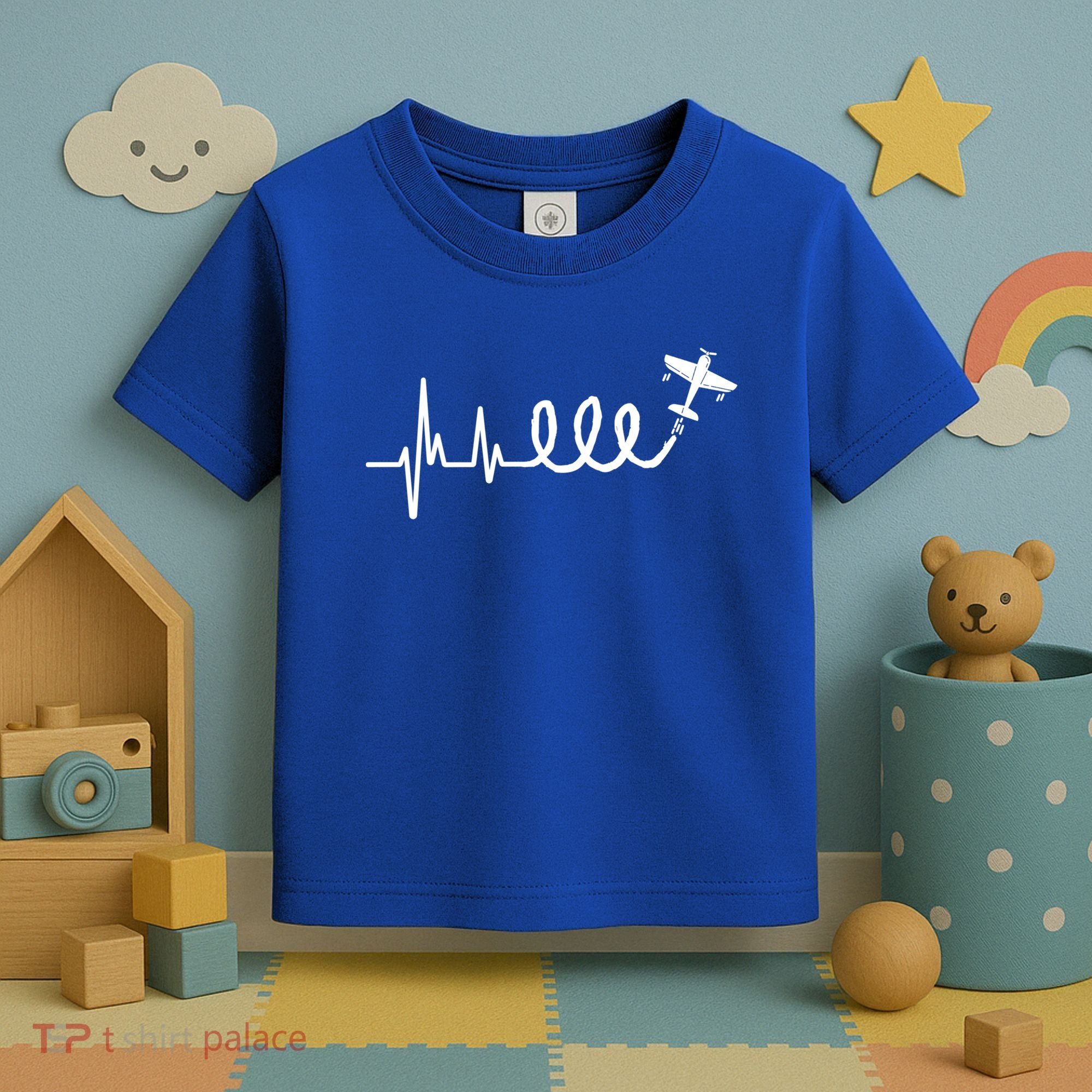 Aerobatic Airplane Heartbeat Ekg Funny Pilot Aviation Gift Toddler T-Shirt