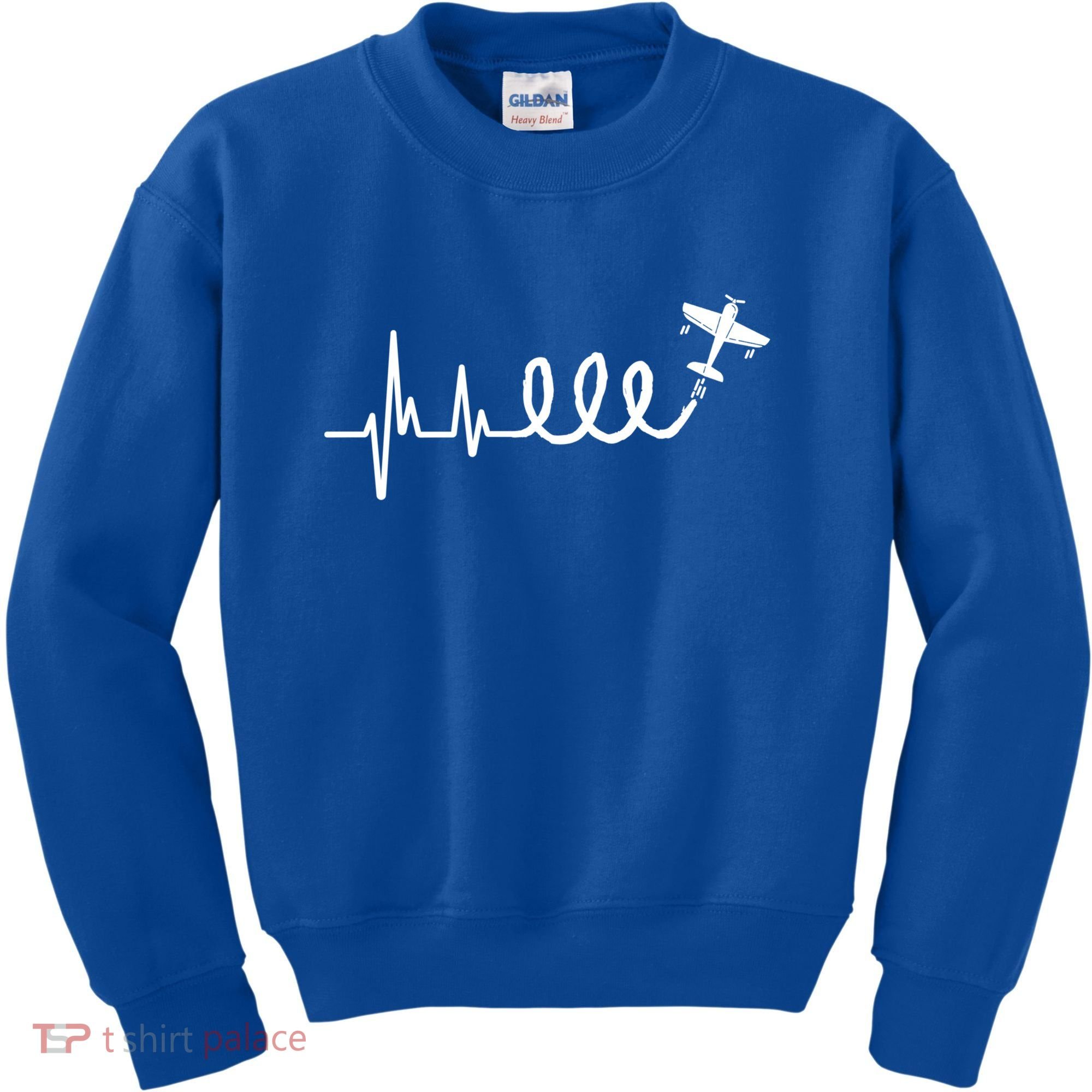 Aerobatic Airplane Heartbeat Ekg Funny Pilot Aviation Gift Kids Sweatshirt