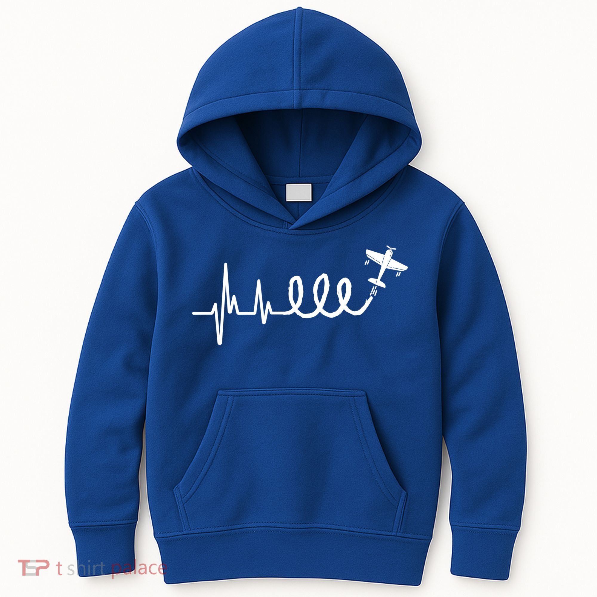 Aerobatic Airplane Heartbeat Ekg Funny Pilot Aviation Gift Kids Hoodie