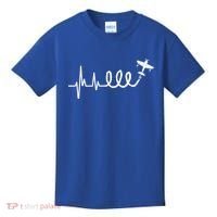 Aerobatic Airplane Heartbeat Ekg Funny Pilot Aviation Gift Kids T-Shirt thumb 0