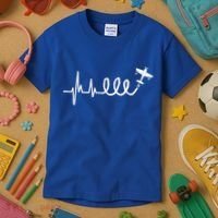 Aerobatic Airplane Heartbeat Ekg Funny Pilot Aviation Gift Kids T-Shirt thumb 3