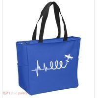 Aerobatic Airplane Heartbeat Ekg Funny Pilot Aviation Gift Tote Bag thumb 2
