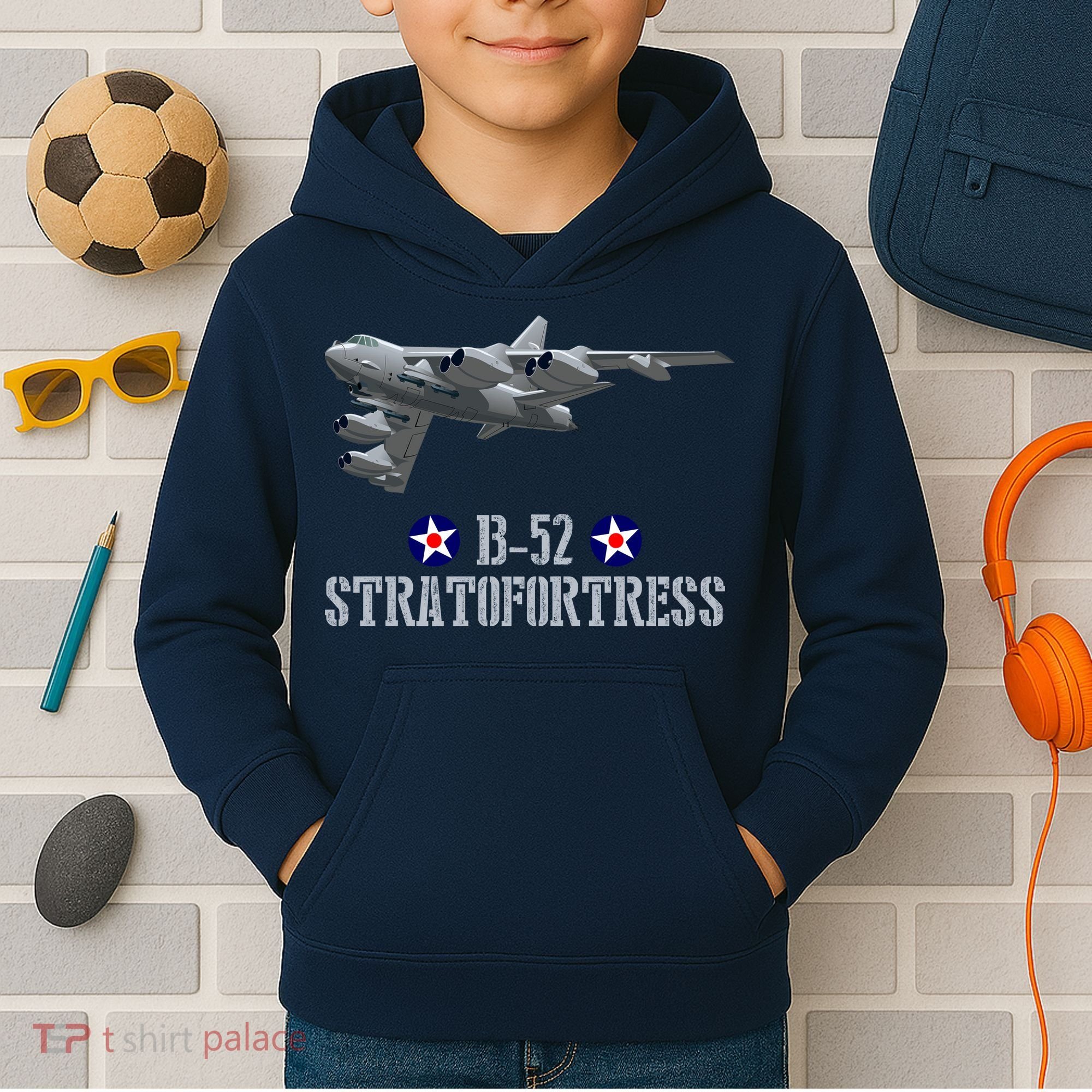American Aircraft Heavy Bomber B-52 Air Force Kids Hoodie