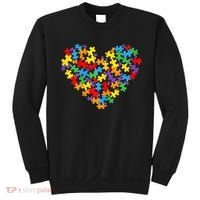 Autism Awareness Heart Valentine Day Puzzle Piece Sweatshirt thumb 0
