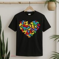 Autism Awareness Heart Valentine Day Puzzle Piece T-Shirt thumb 2