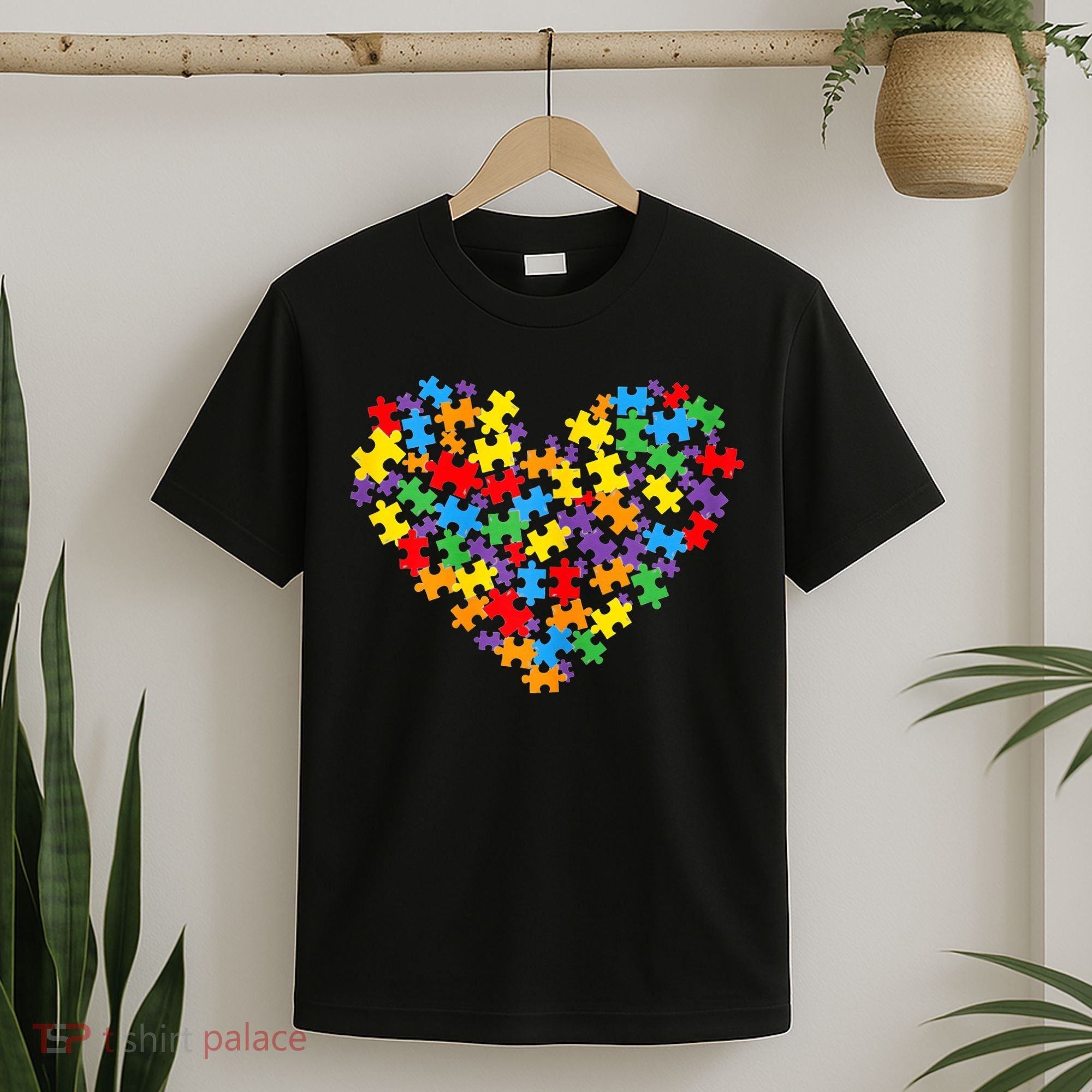 Autism Awareness Heart Valentine Day Puzzle Piece T-Shirt