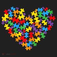 Autism Awareness Heart Valentine Day Puzzle Piece Beanie thumb 2