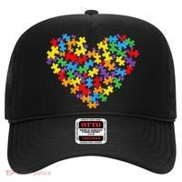 Autism Awareness Heart Valentine Day Puzzle Piece Hat thumb 0