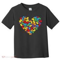 Autism Awareness Heart Valentine Day Puzzle Piece Toddler T-Shirt thumb 0
