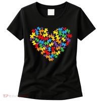 Autism Awareness Heart Valentine Day Puzzle Piece Women's T-Shirt thumb 0